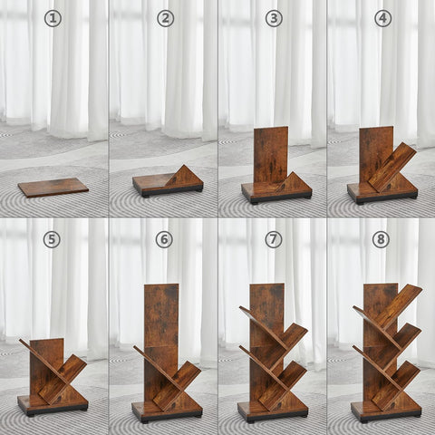 Ruboka Tree Bookshelf bedroom setup blending into cozy decor.