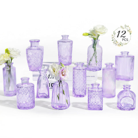 RUCKAE 12-pack glass bud vases for elegant centerpieces