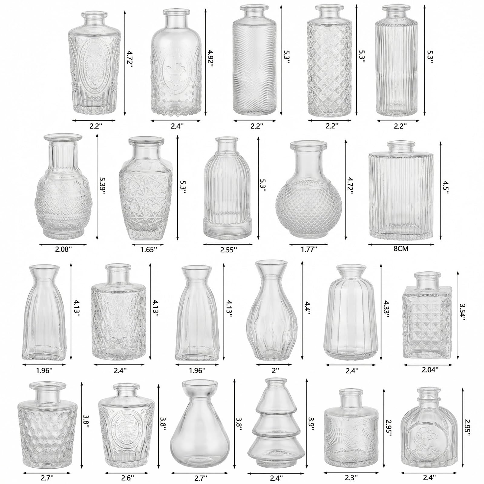 Ruckae mini flower vases on dining table display for fresh arrangements