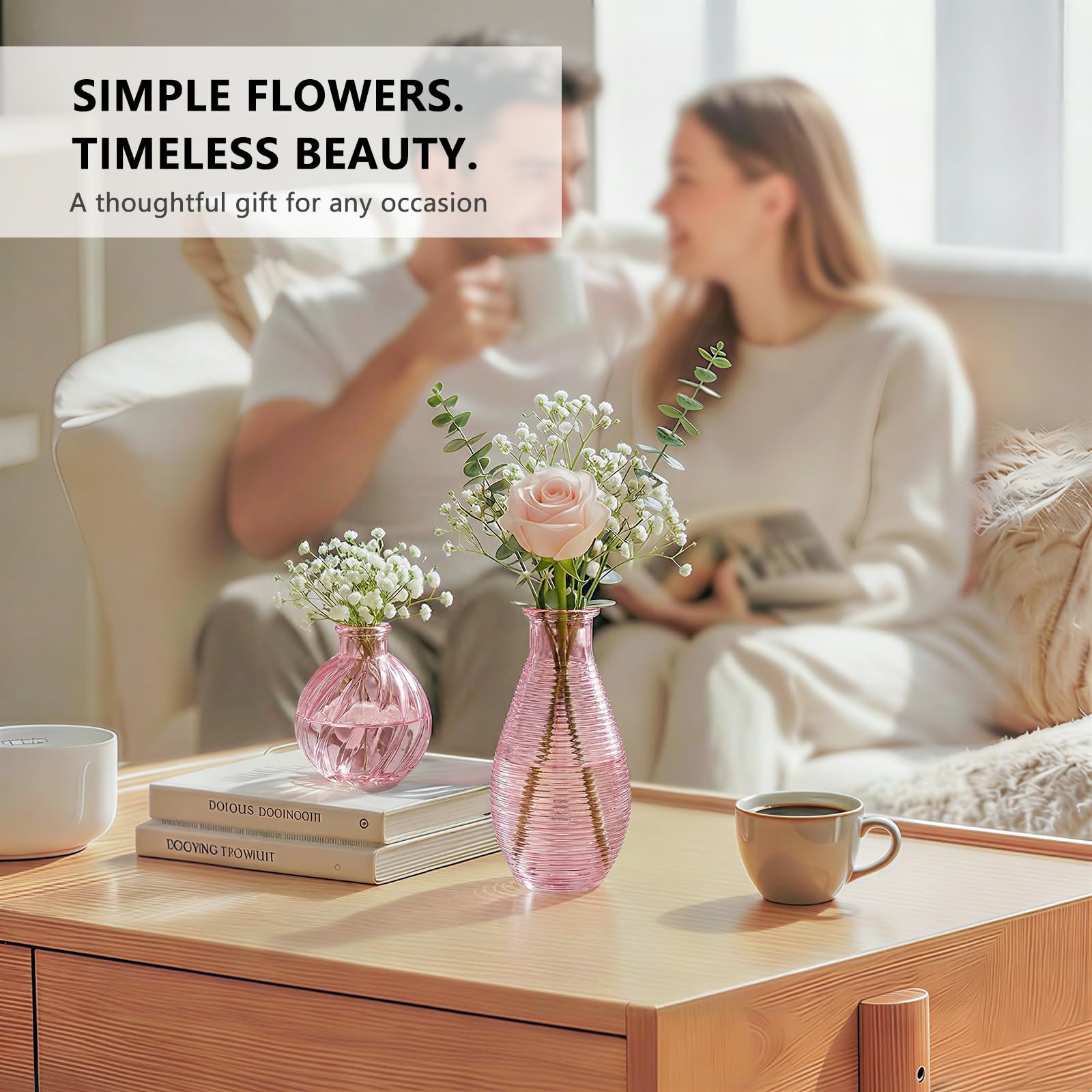 Ruckae pink glass vase pack collection suitable for birthdays and parties.