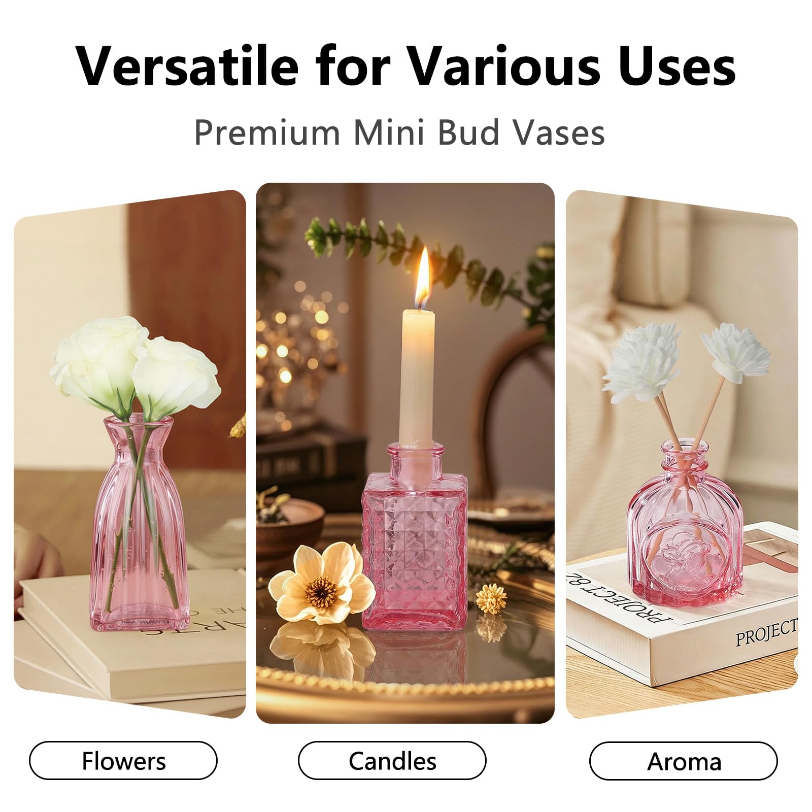 Ruckae pink small vase wedding display perfect for floral arrangements.