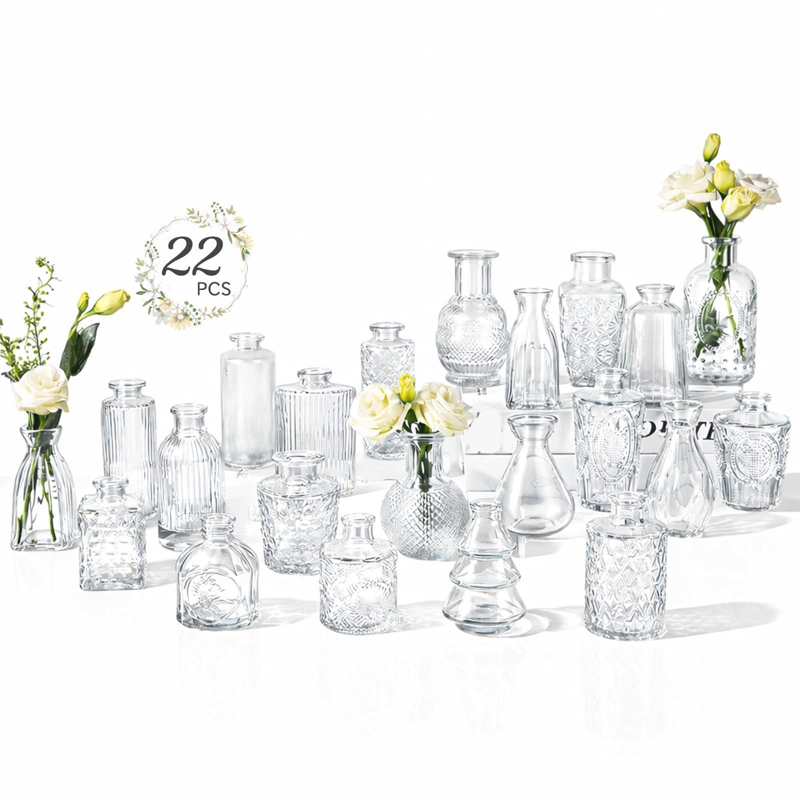 Ruckae small clear bud vases bulk collection for elegant centerpieces