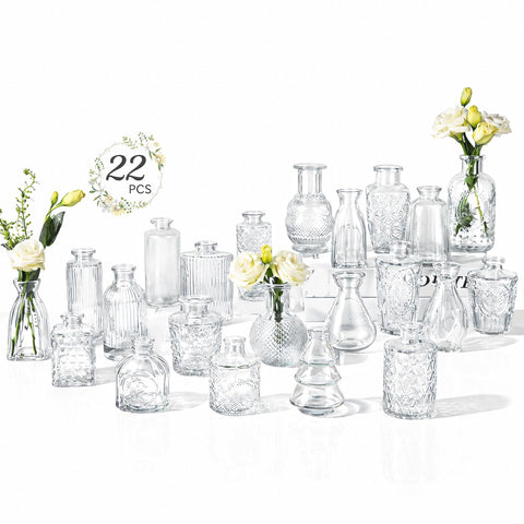 Ruckae small clear bud vases bulk collection for elegant centerpieces