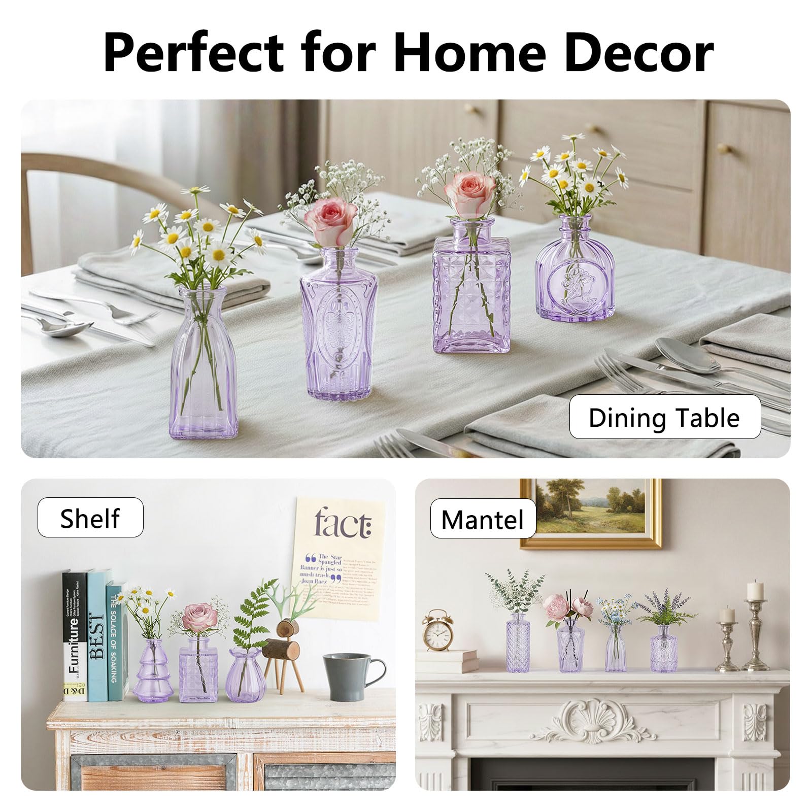 RUCKAE small glass vases for centerpieces elevate shelves and windowsills