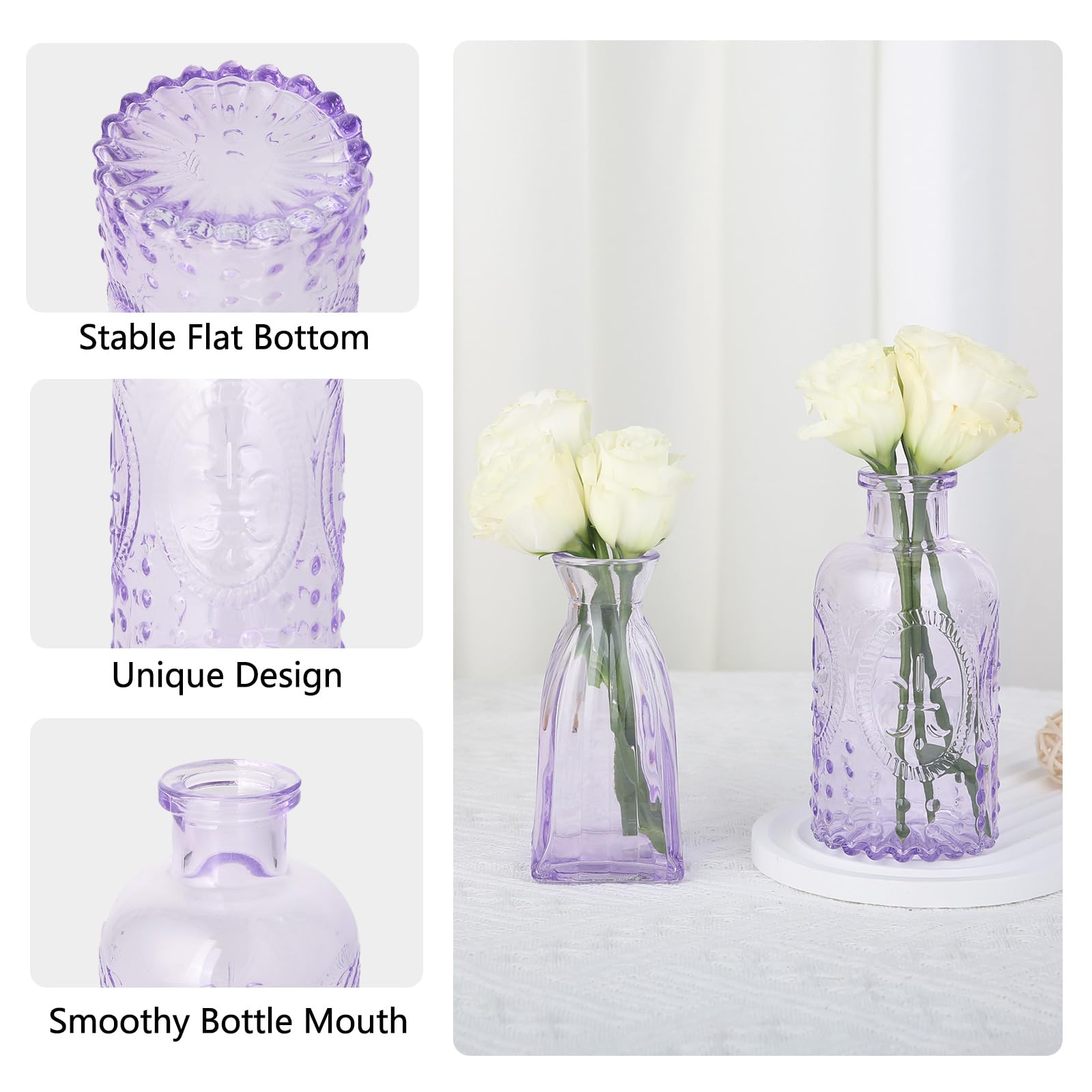 RUCKAE vintage-style bud vases bring delicate table elegance