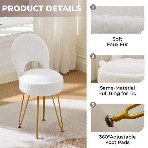 RUCUKEN bedroom setup shows vanity chair as a stylish accent