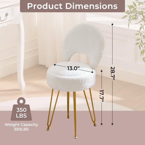 RUCUKEN folding back vanity stool in use for space saving seating