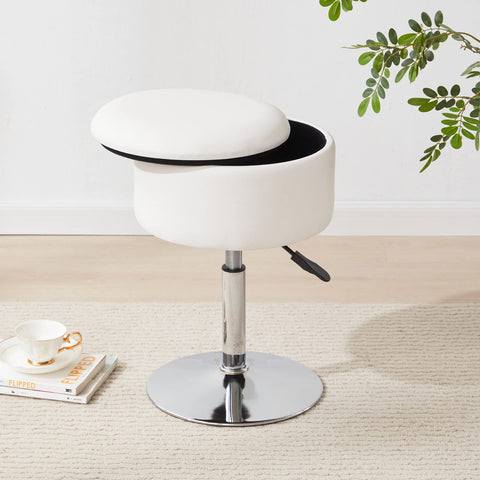 RUCUKEN multiuse vanity stool functions as chair, footrest, or side table