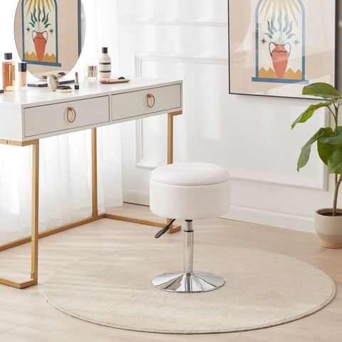 RUCUKEN vanity stool storage compartment for small items
