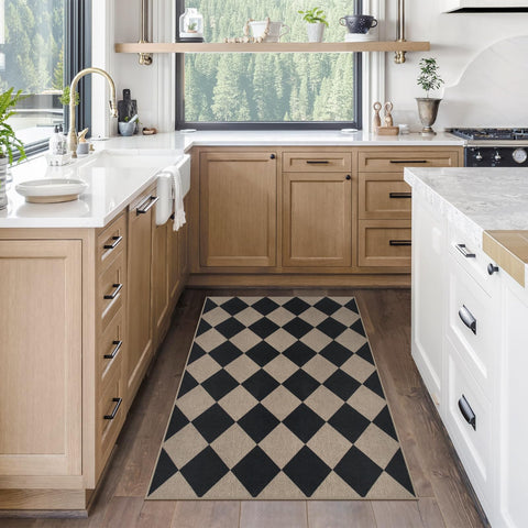 Rugalia Easy Jute Checkered Entryway Rug indoor outdoor use for versatile placement.