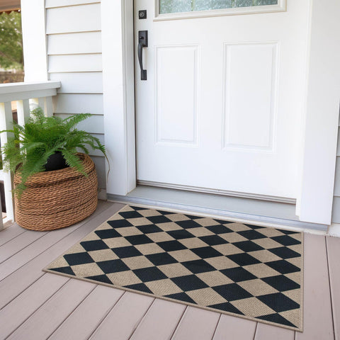 Rugalia Easy Jute Checkered Entryway Rug being machine washed on gentle cycle