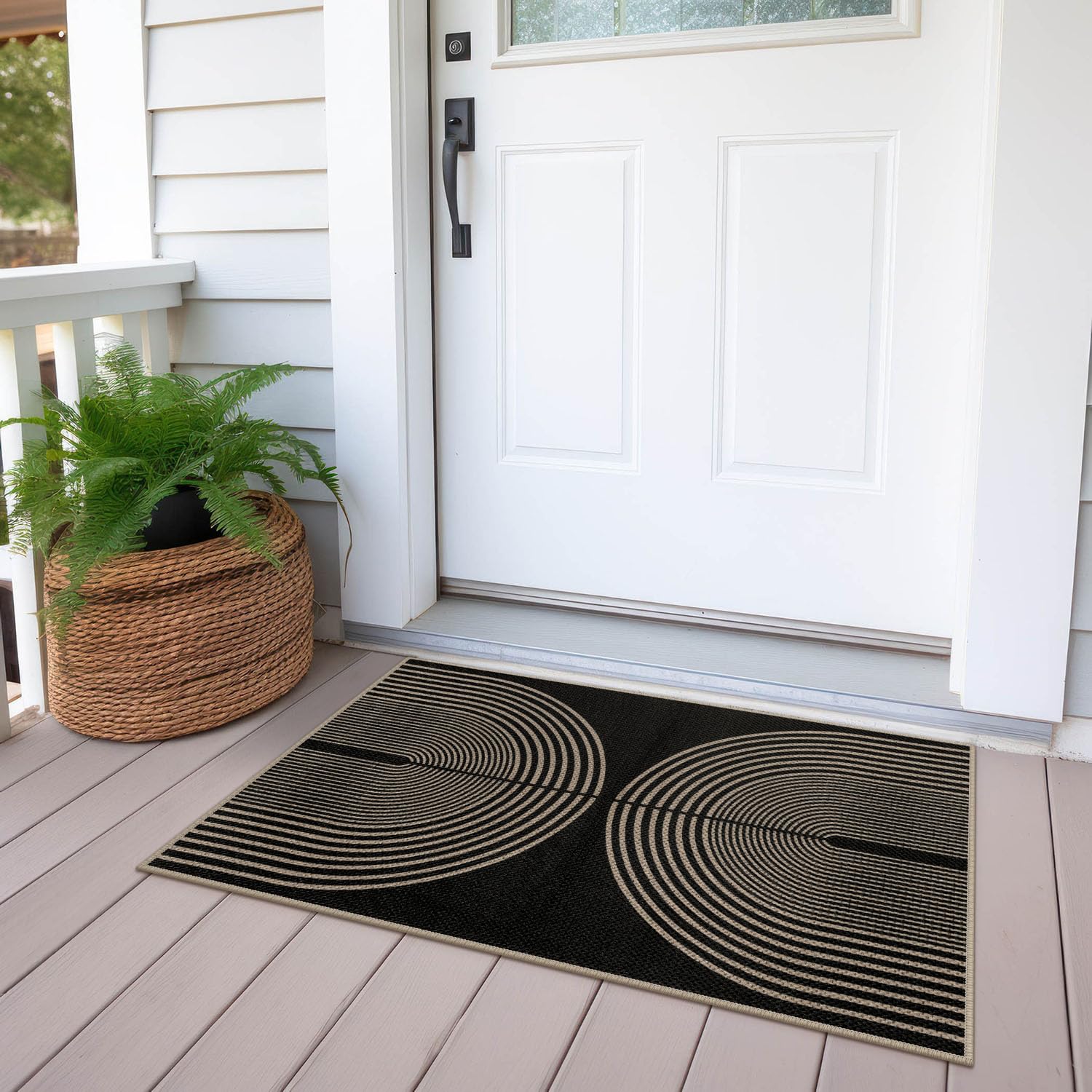 Rugalia Easy Jute Rainbow Entryway Rug in an entrance hallway setting