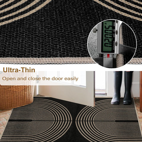 Rugalia Easy Jute Rainbow Entryway Rug low-pile detail suitable for high-traffic areas
