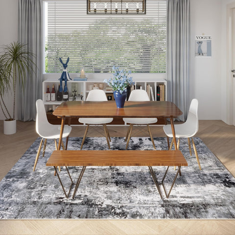 Rugcomf 8x10 area rug showing non-slip back for safety.