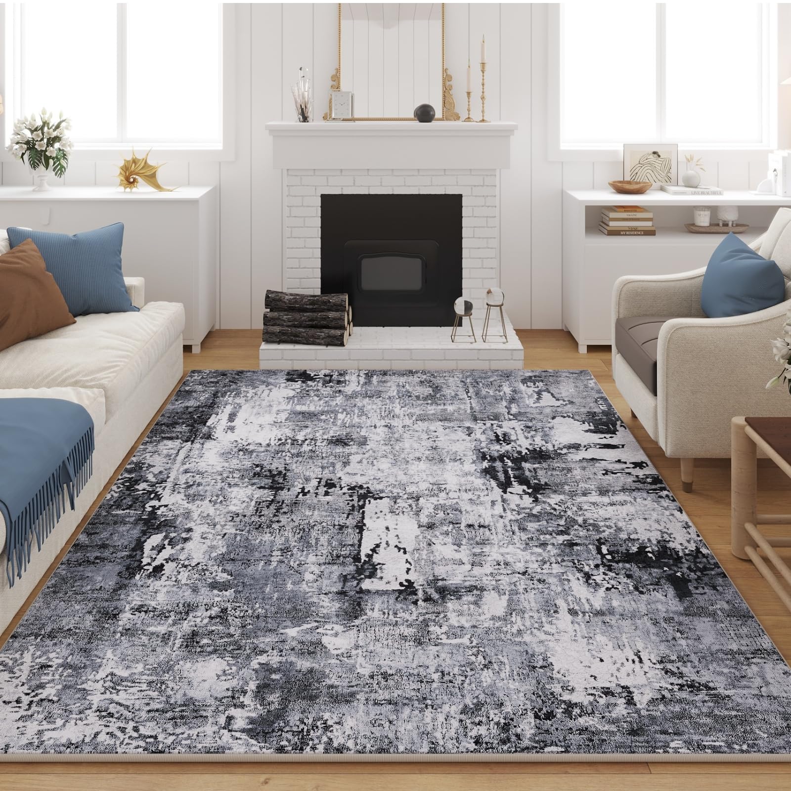 Rugcomf 8x10 boho rug with soft pile for cozy feet and style.