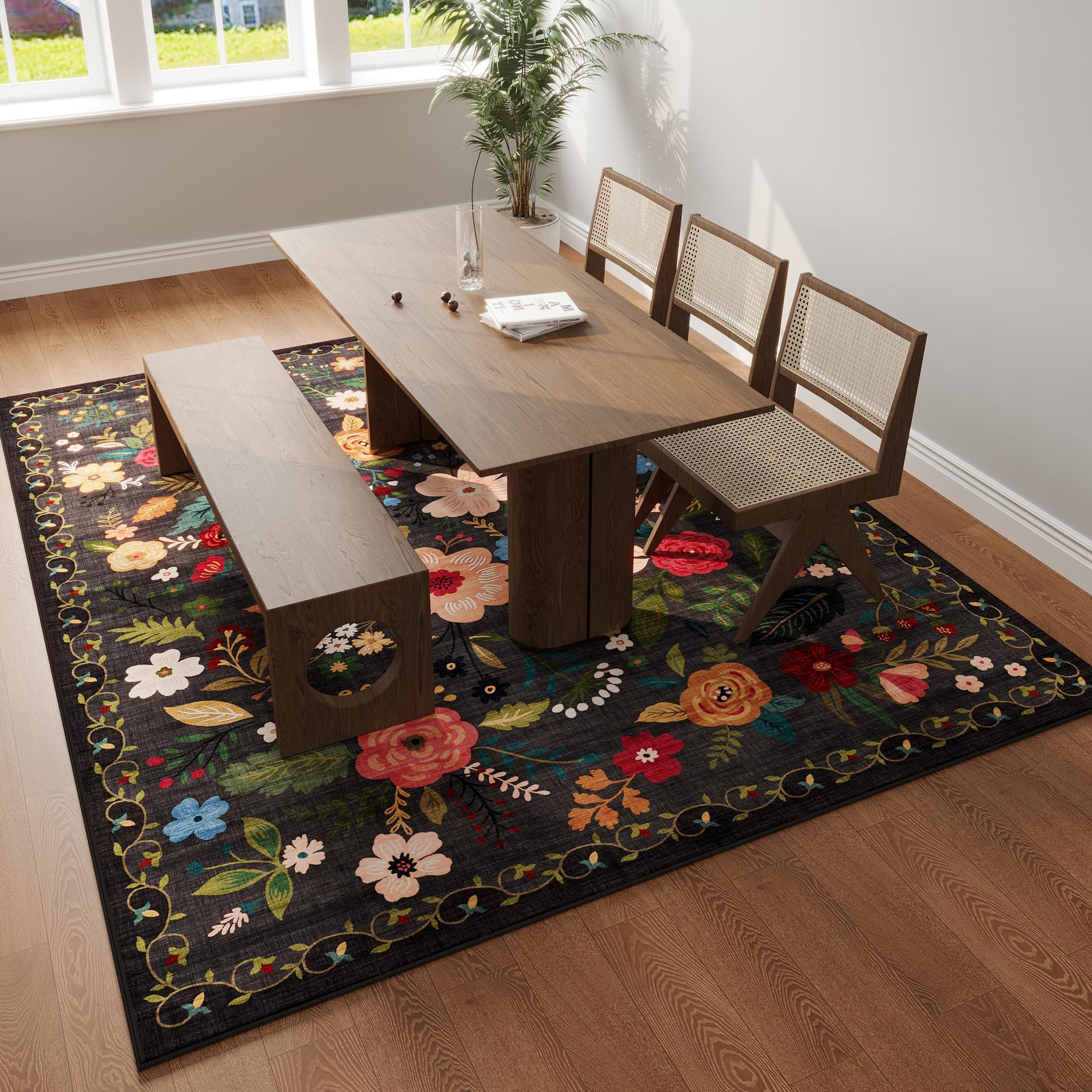 Rugcomf bedroom rug creates a cozy, soft underfoot experience.