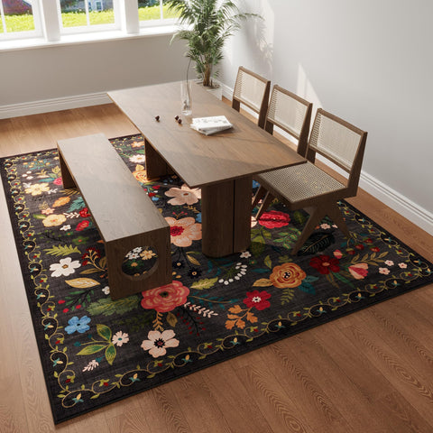 Rugcomf bedroom rug creates a cozy, soft underfoot experience.