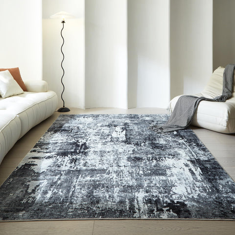 Rugcomf boho abstract pattern enhances decor with vintage-inspired tones.