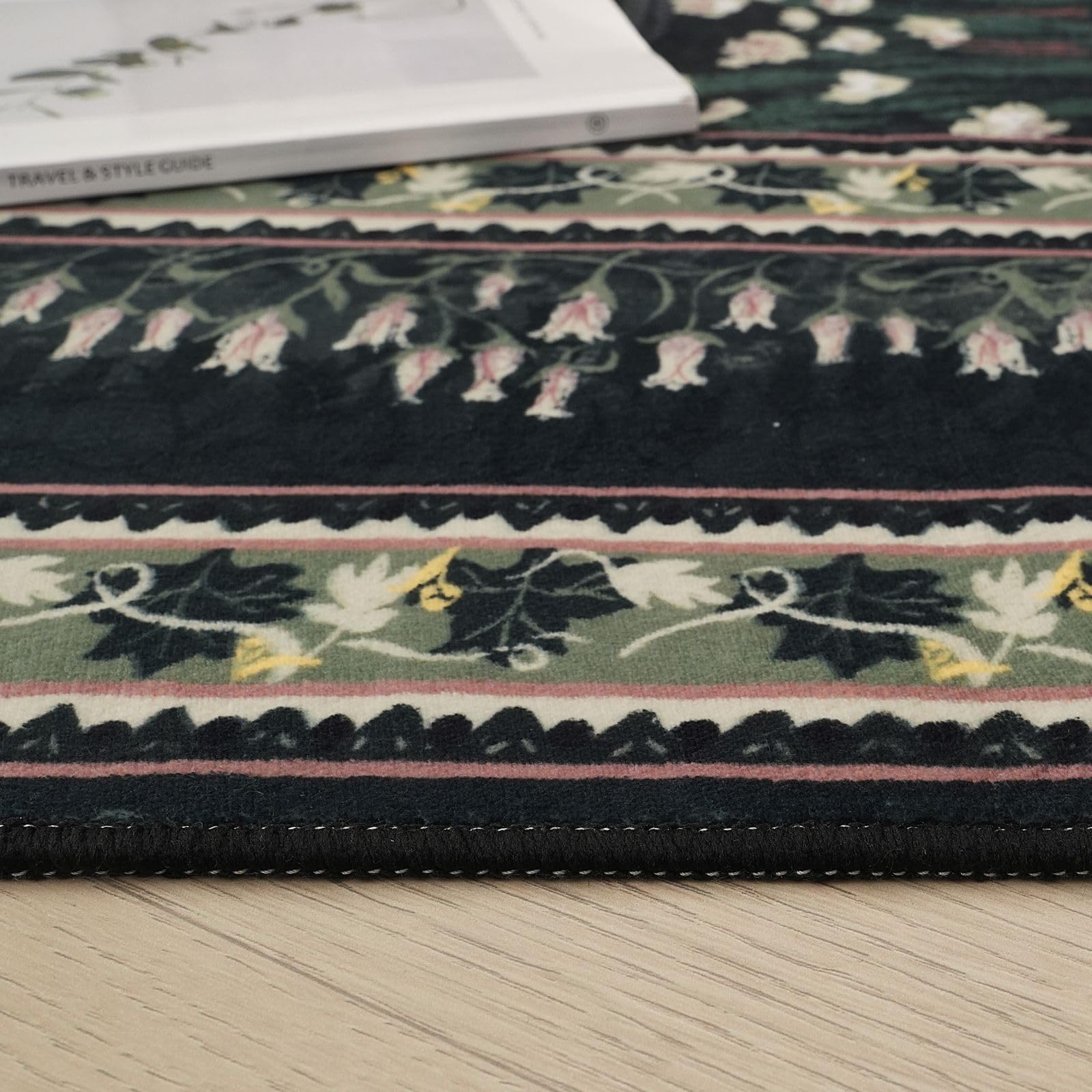 Rugcomf Circle Rug in entryway, non-slip backing keeps it steady