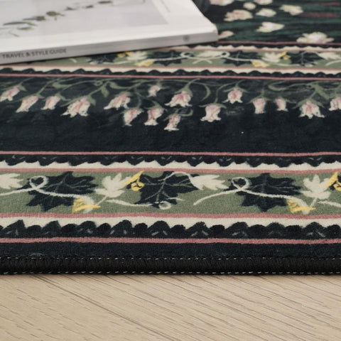 Rugcomf Circle Rug in entryway, non-slip backing keeps it steady