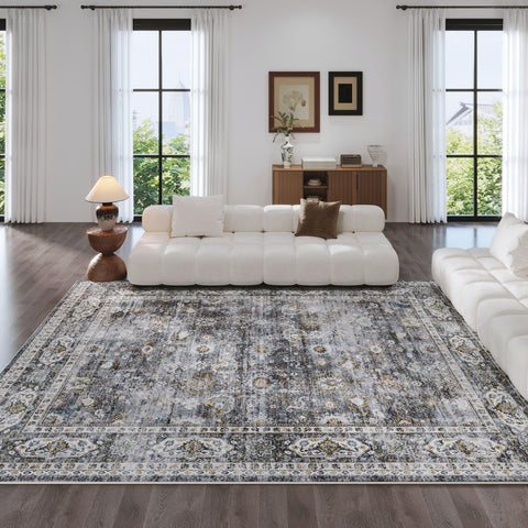 Rugcomf durable soft-feel rug delivers comfort day after day.