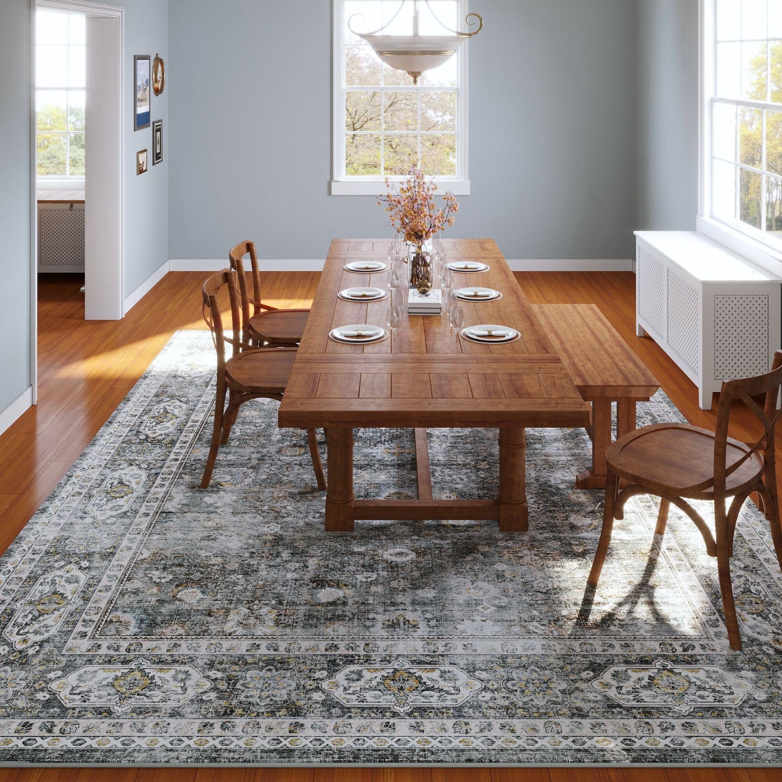 Rugcomf easy-clean vacuum-ready rug stays fresh between washes.