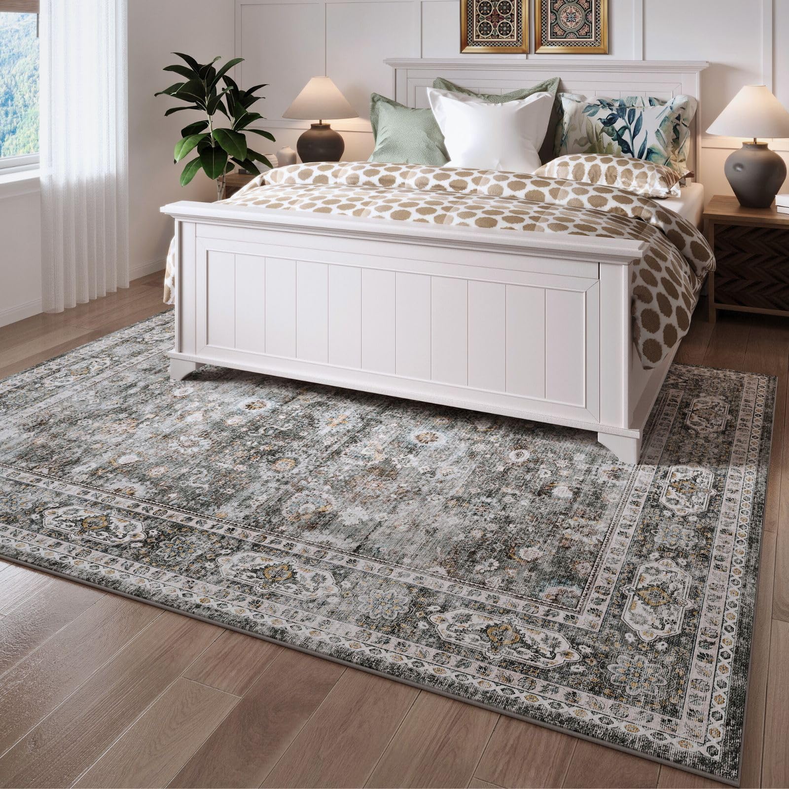 Rugcomf entryway-friendly durable rug fits under furniture smoothly.