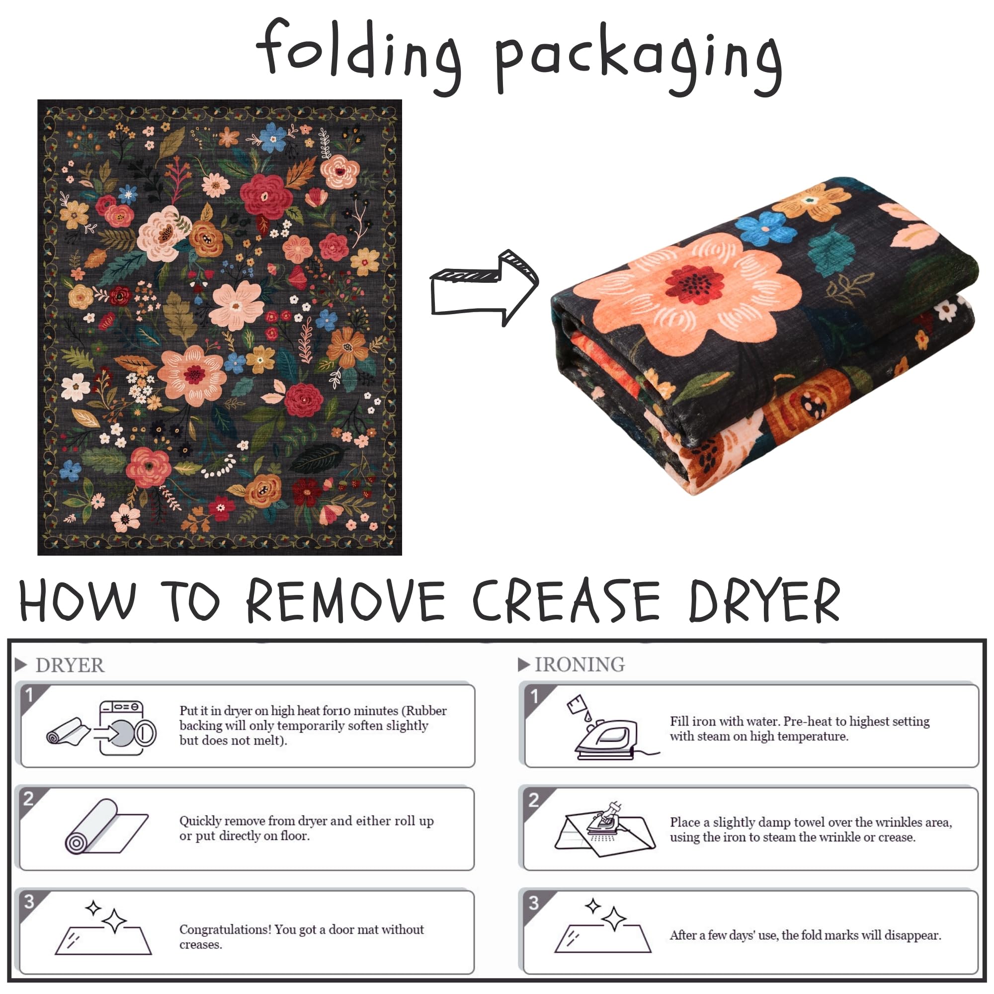 Rugcomf entryway rug with low pile for easy cleaning.