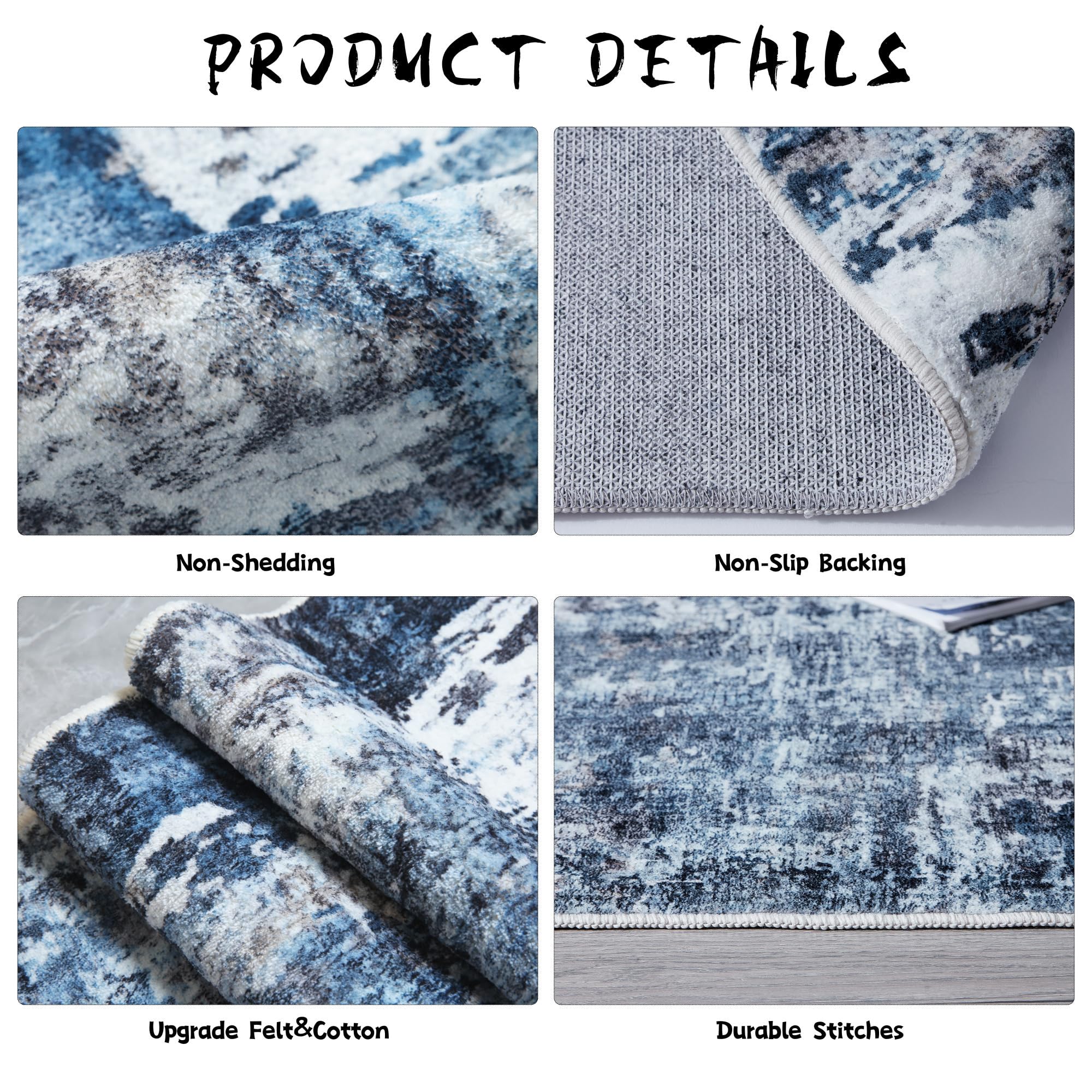 Rugcomf kids and pets friendly rug reduces shedding and mess.