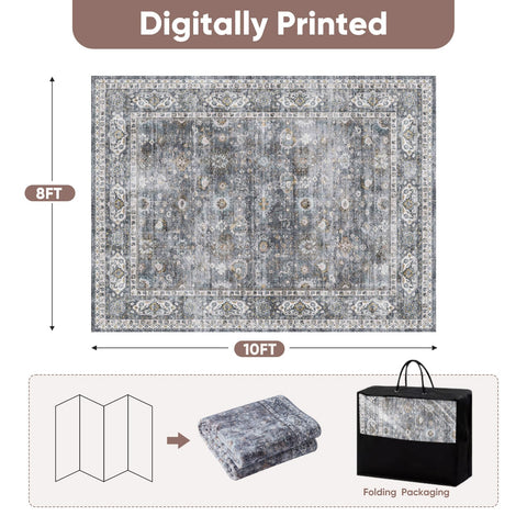 Rugcomf kids-pets-friendly rug resists shedding and cleans easily.
