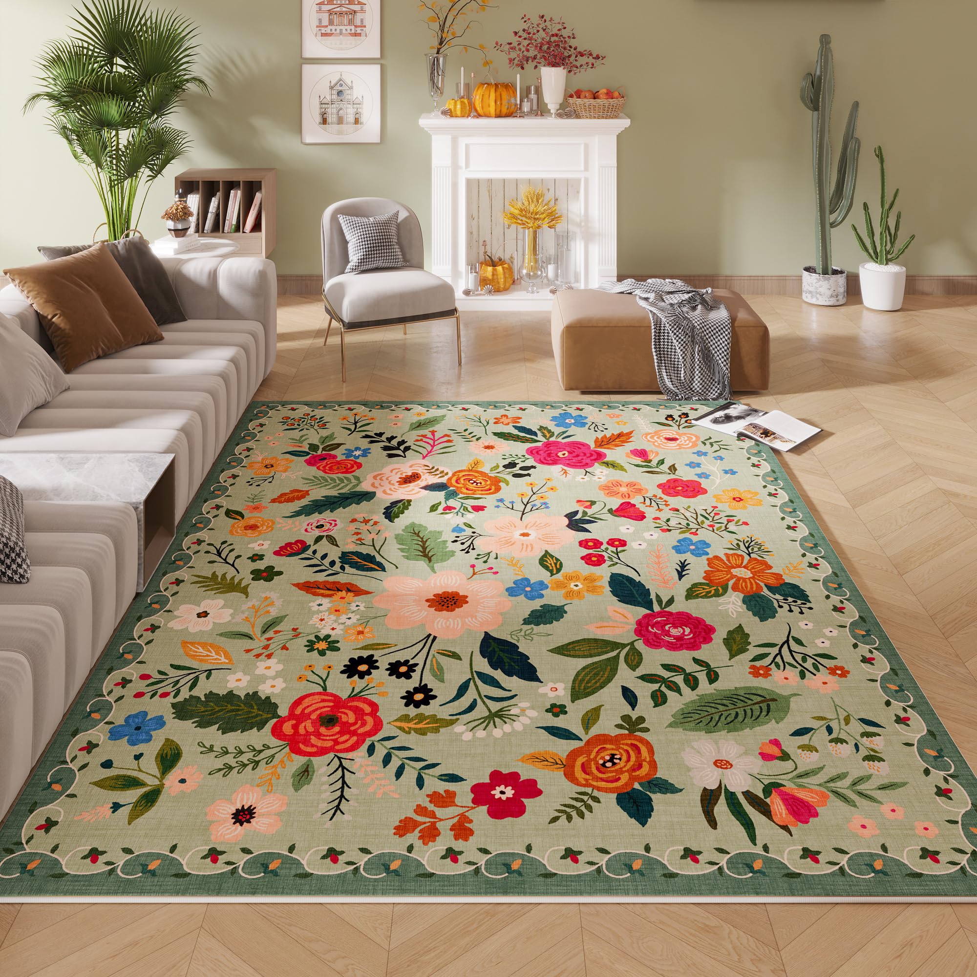 Rugcomf living room rug 5x7 with plush feel and easy care.
