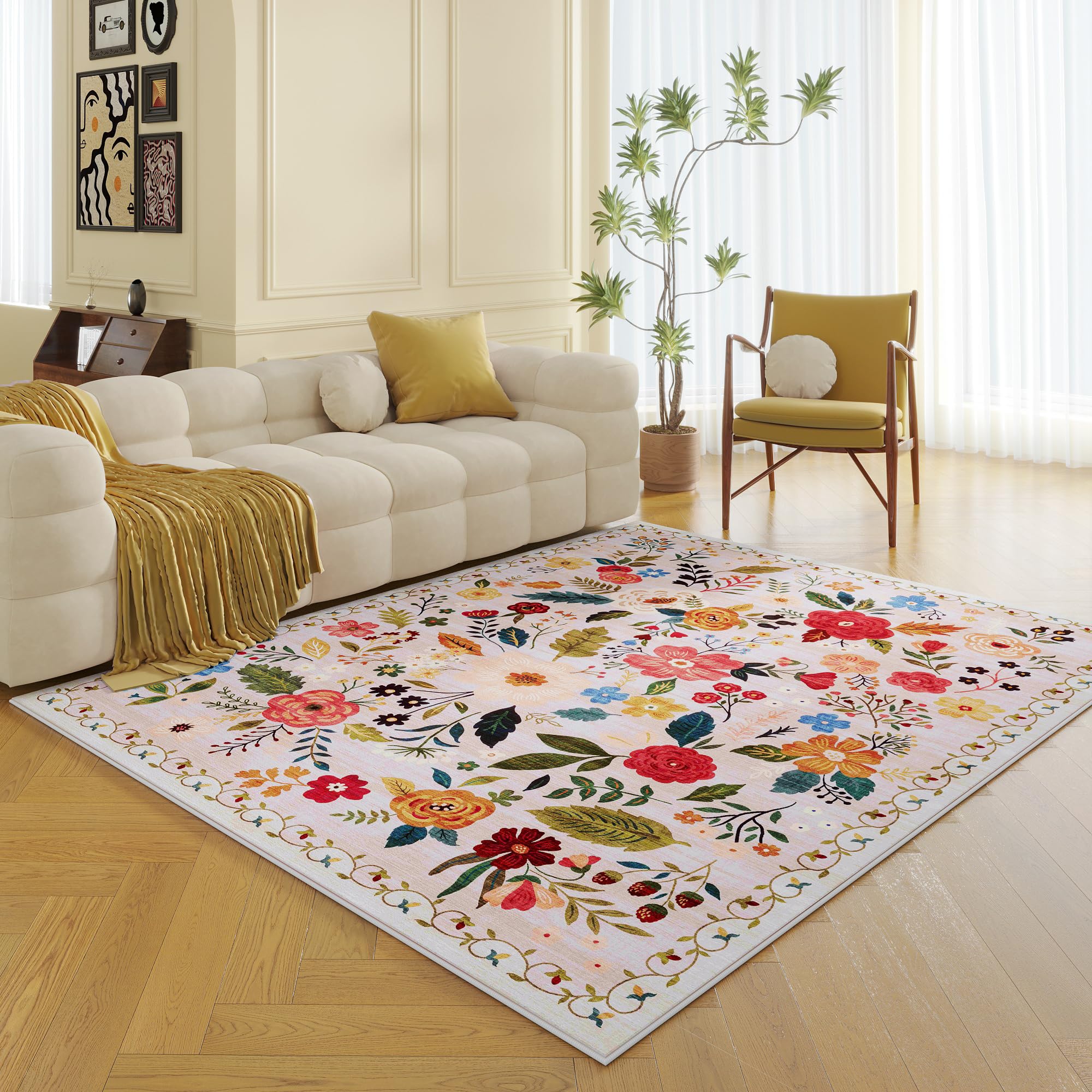 Rugcomf machine-washable rug for easy cleanups