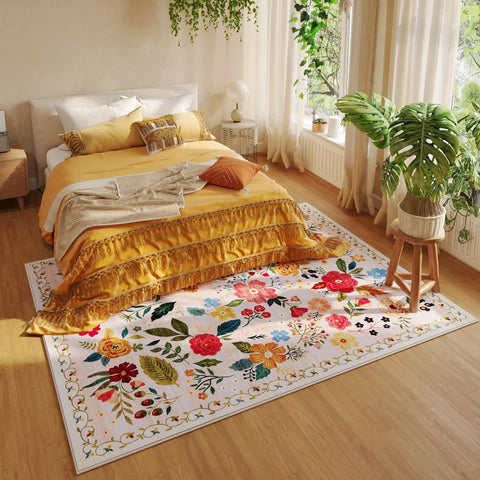 Rugcomf non-slip back keeps rug in place in high-traffic areas