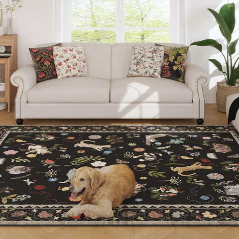 Rugcomf non-slip backing keeps the rug in place on floors