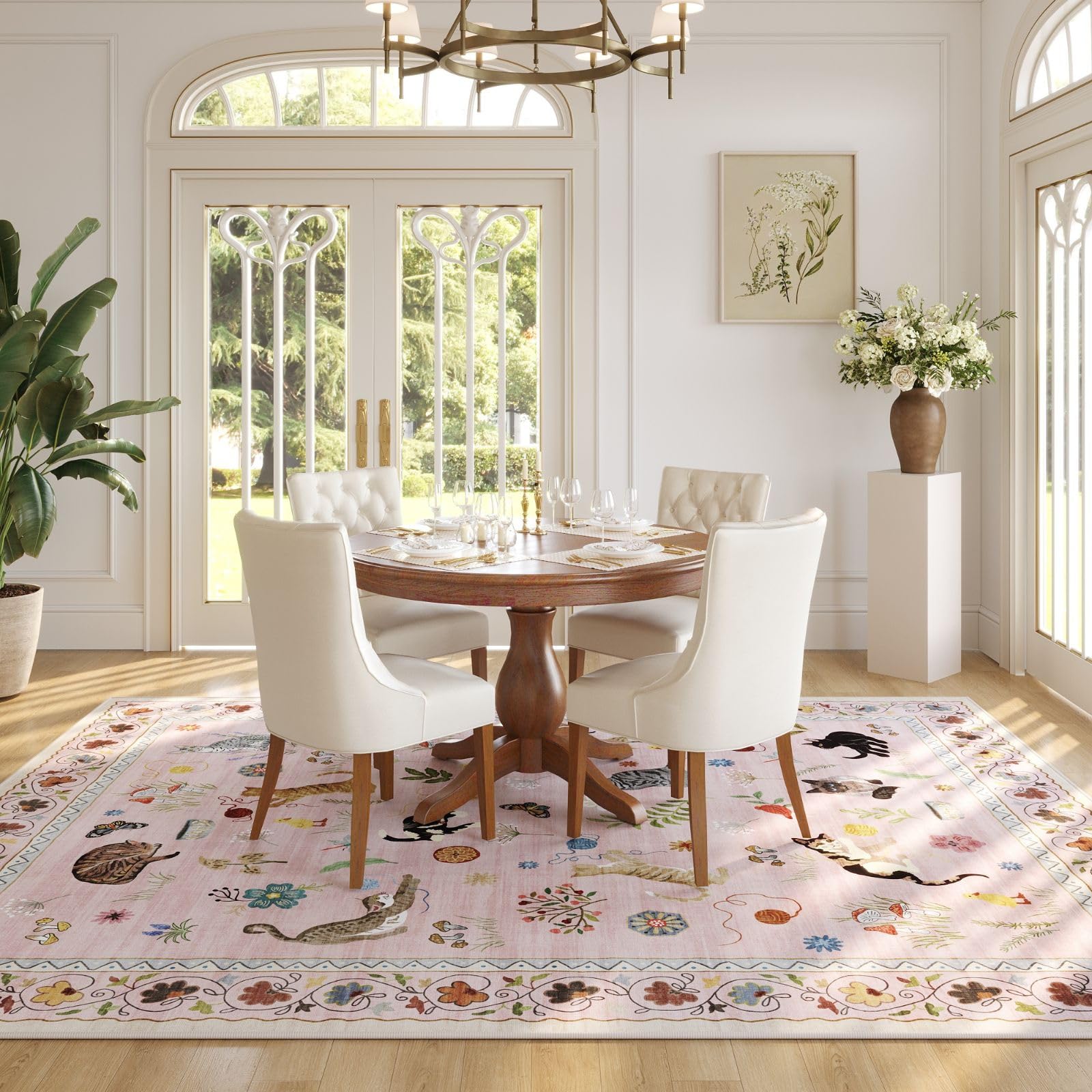 Rugcomf non-slip backing helps rug stay in place.