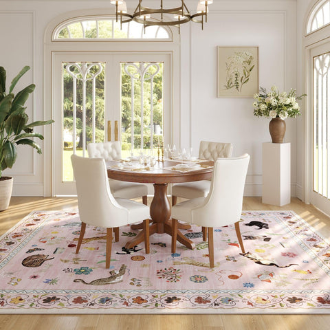 Rugcomf non-slip backing helps rug stay in place.