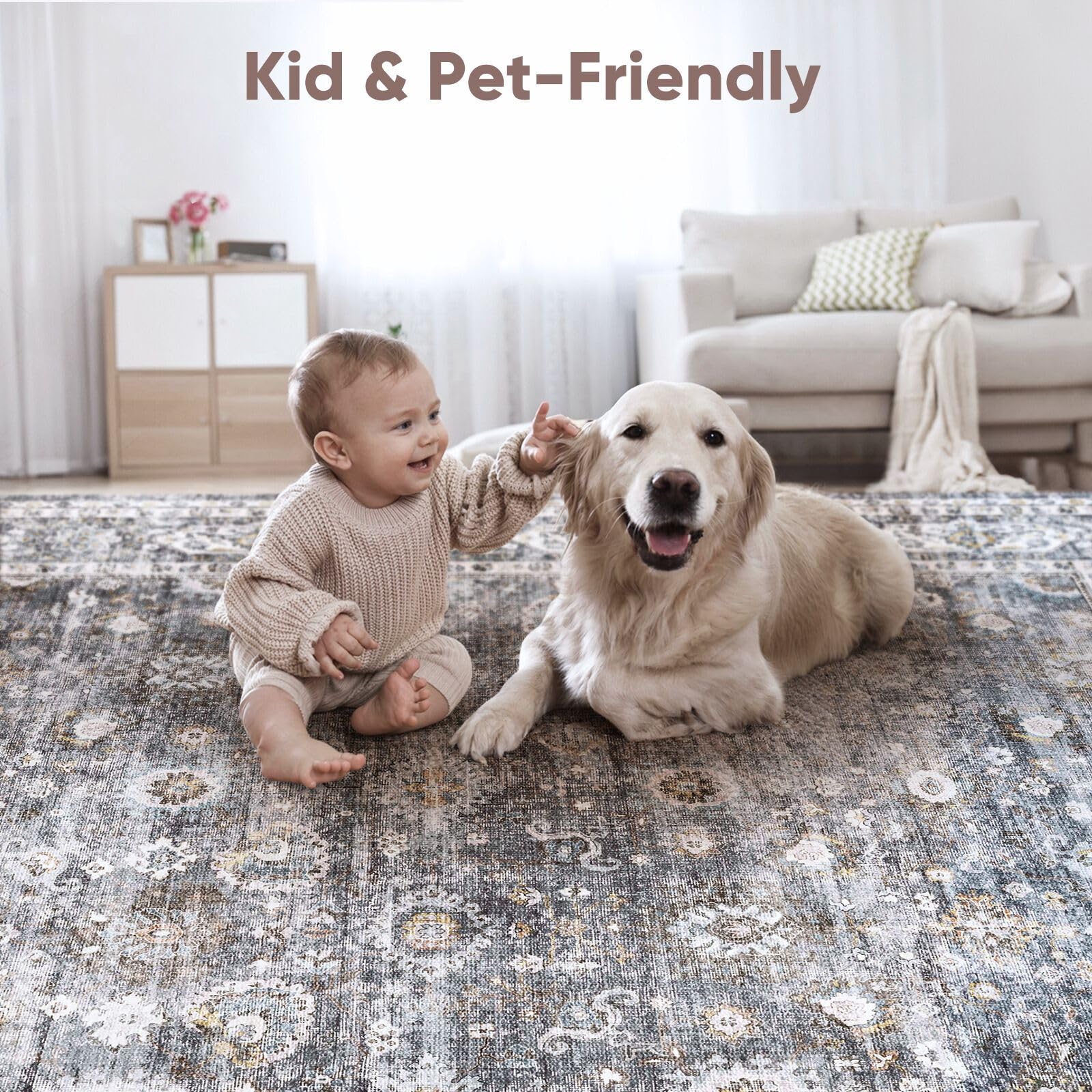 Rugcomf Runner boho floral design enhances modern home decor.