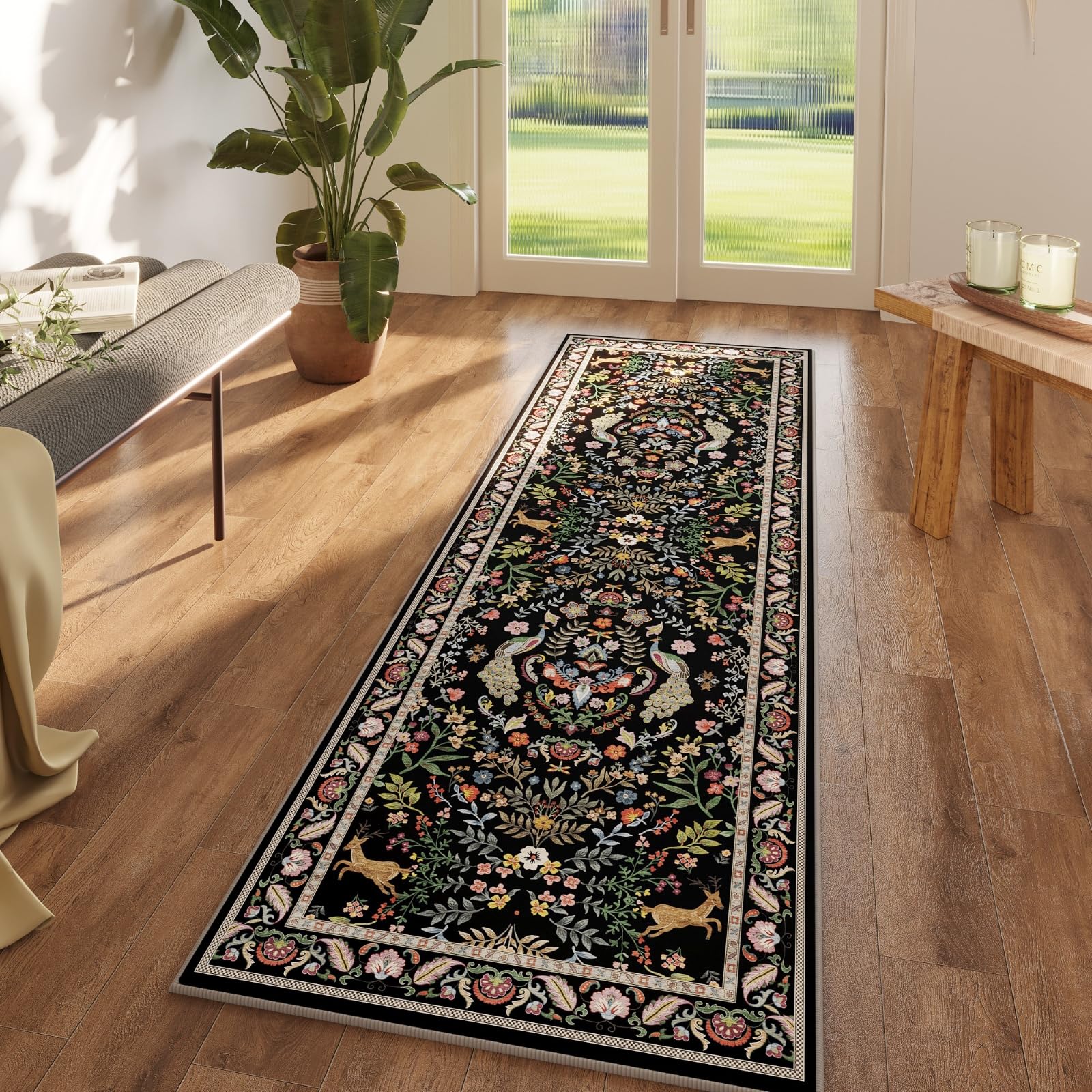 Rugcomf floral print design adds vibrant style to any space.