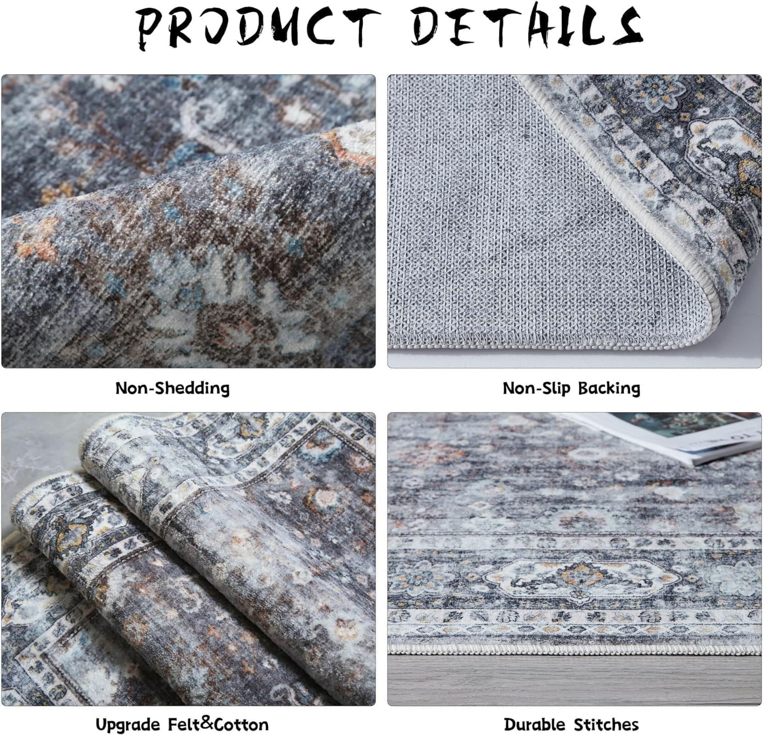 Rugcomf Runner grey and brown tones complement neutral home decor.
