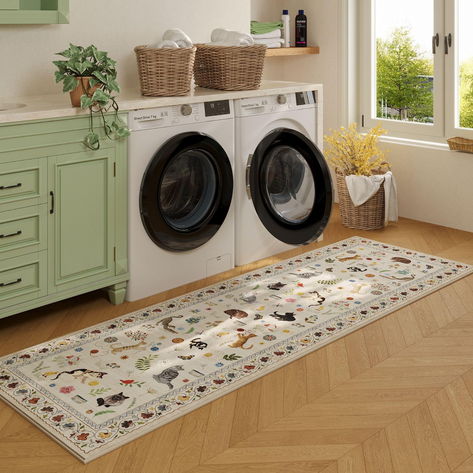 Rugcomf runner textured backing provides non-slip grip
