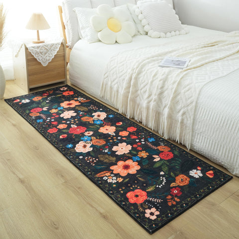 Rugcomf runner low-profile pile minimizes bumps under furniture