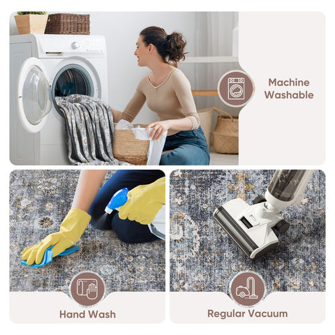 Rugcomf Runner machine washable fabric for easy stain cleanup.
