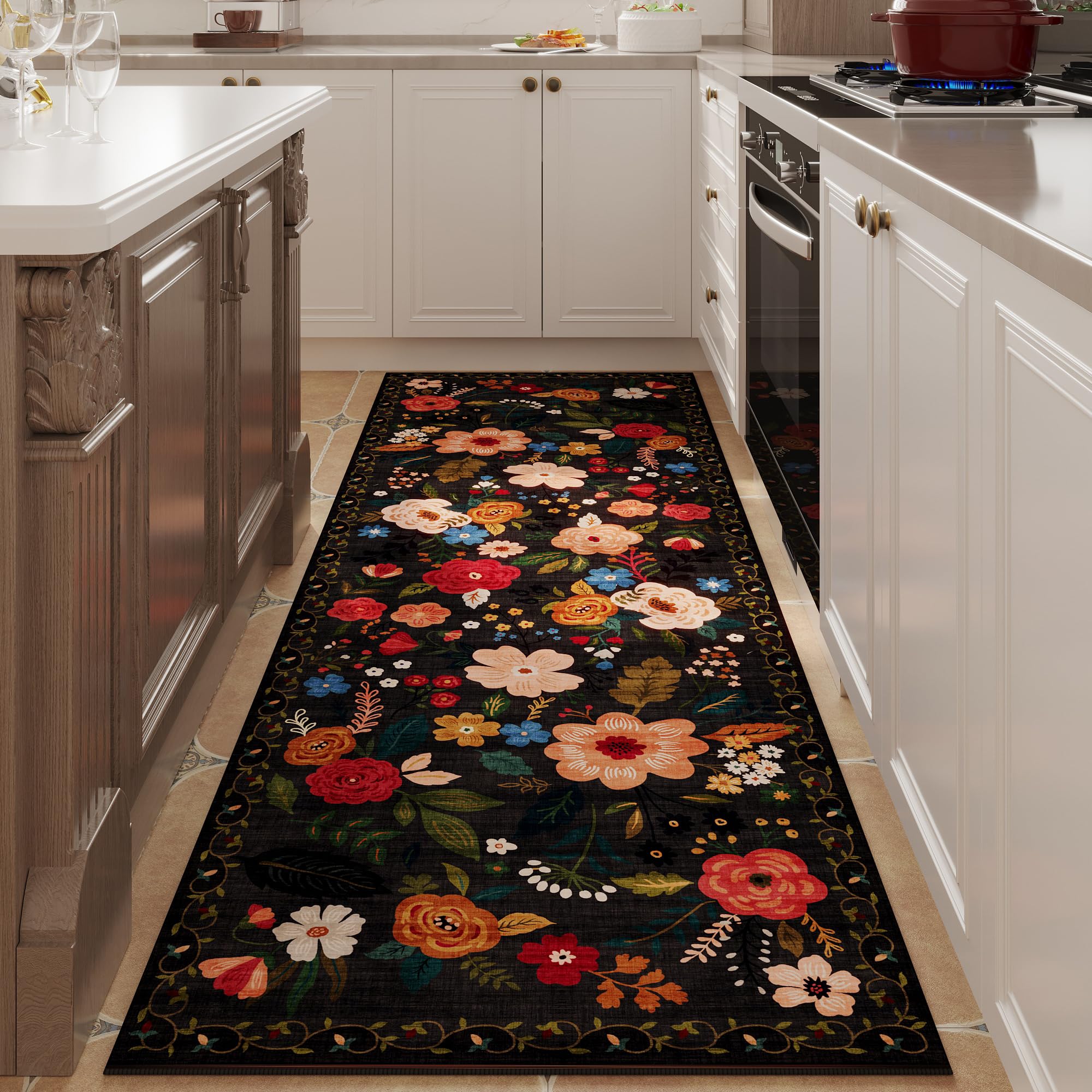 Rugcomf non-slip back keeps the rug in place on busy floors
