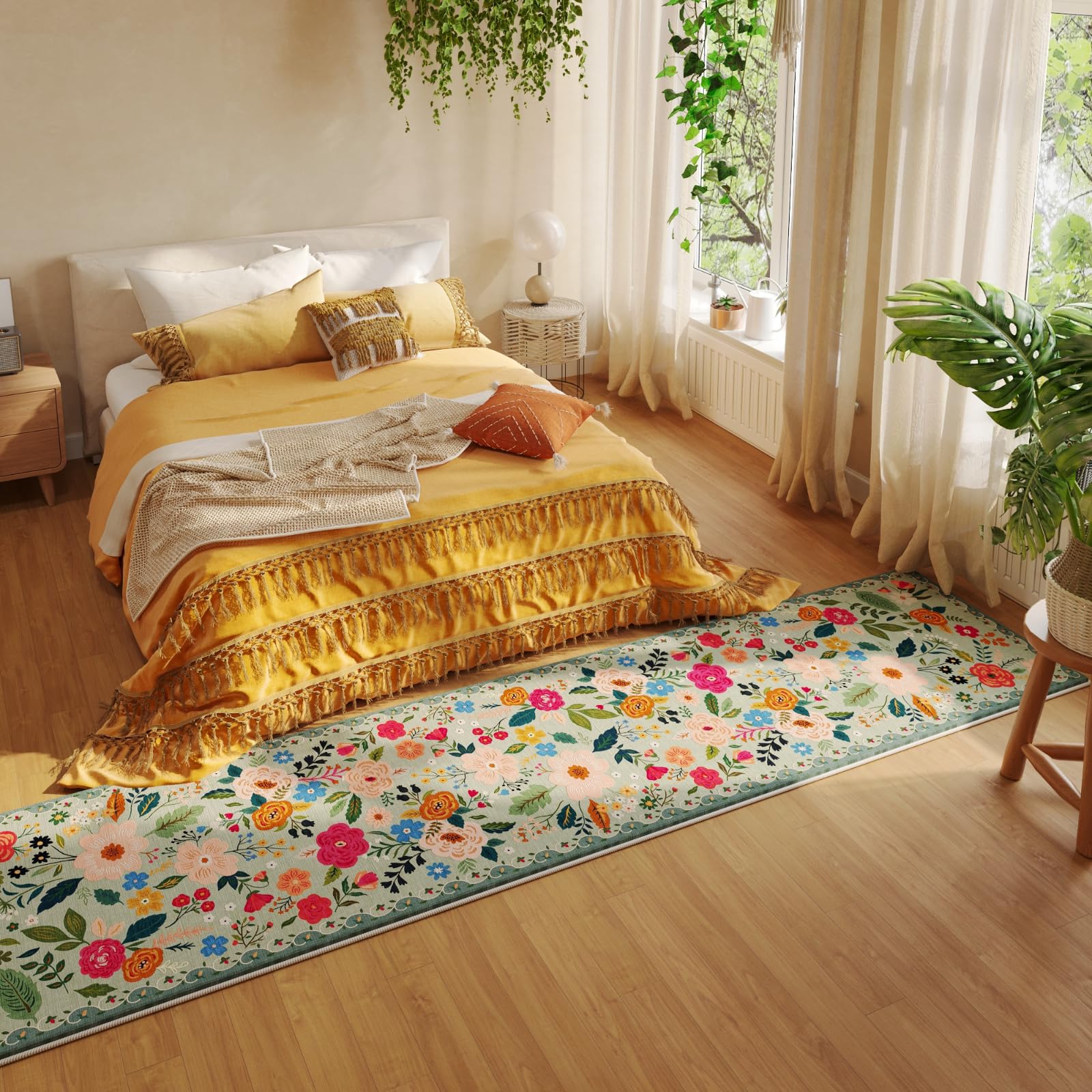 Rugcomf boho vintage medallion pattern adds timeless style to any room.