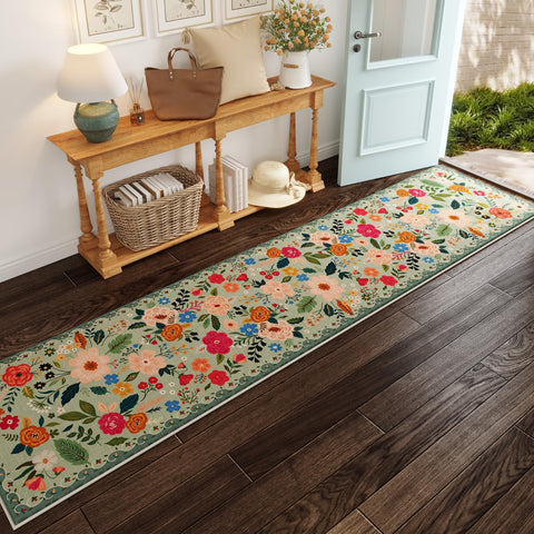 Rugcomf washable faux-wool runner ready for easy cleaning after spills.