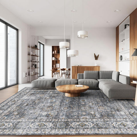 Rugcomf soft low-pile rug for plush feet and easy maintenance.