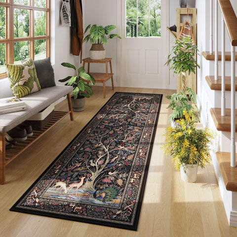 Rugcomf Tree of Life rug in a kitchen scene for daily use.