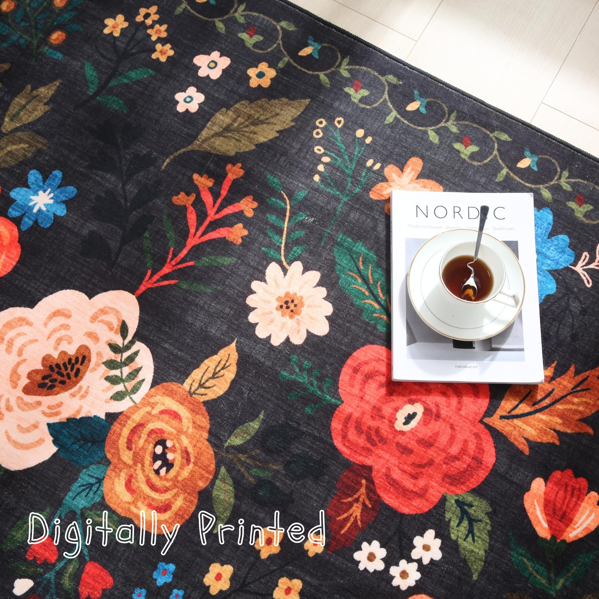 Rugcomf versatile rug fits bedrooms, living rooms, and offices.