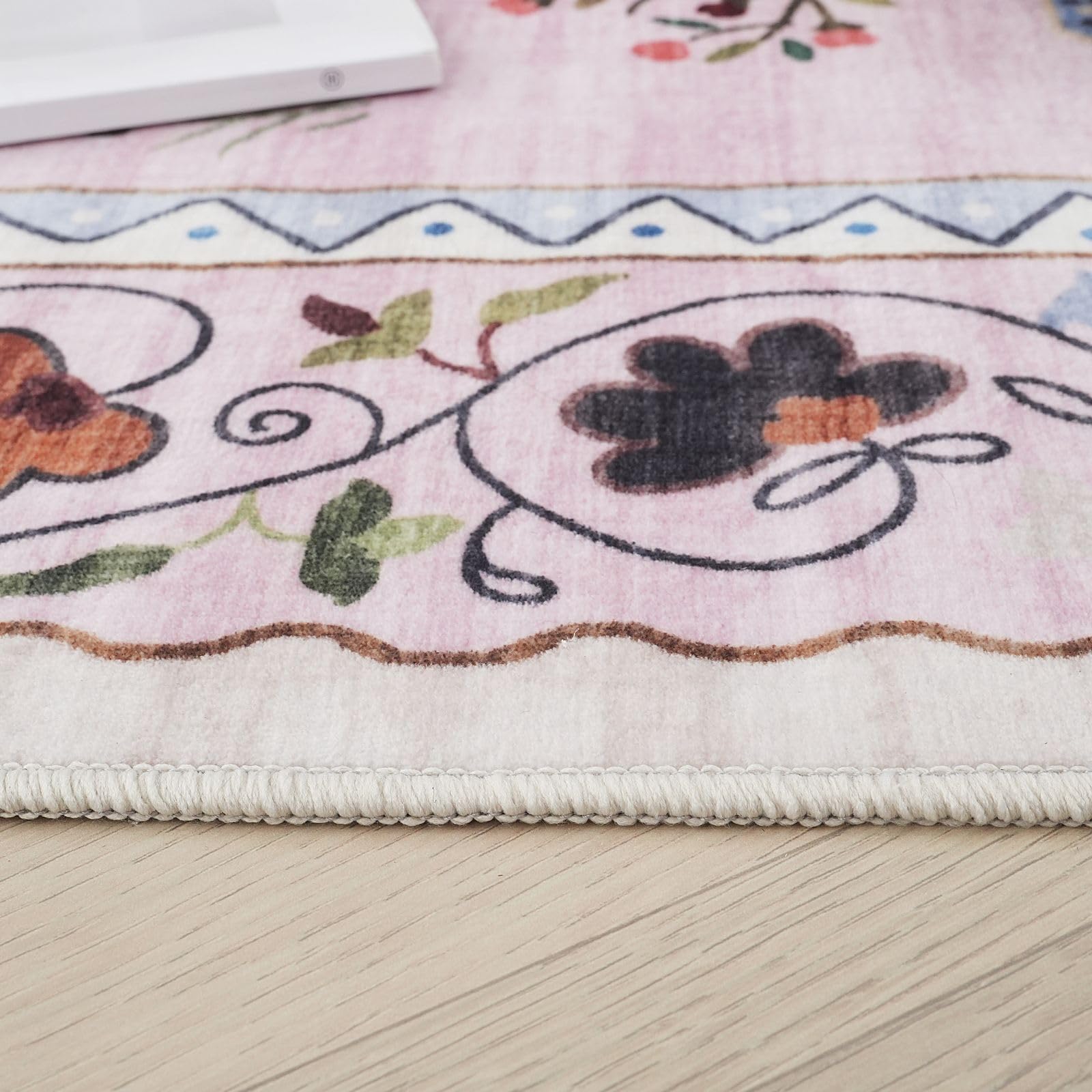 Rugcomf vibrant pink color complements rustic or modern decor.