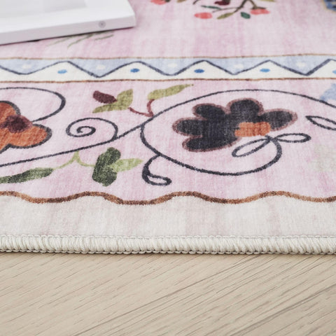 Rugcomf vibrant pink color complements rustic or modern decor.